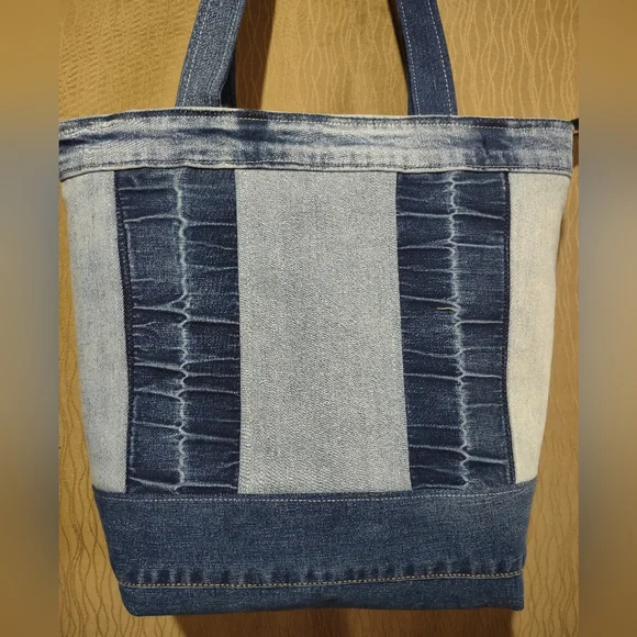 Handmade Upcycled Denim Tote Bag 17 - Picture 2 of 5